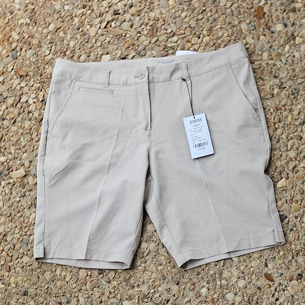 New W Tags LESMART Standars Fit Golf Women's Tan Shorts Size 12